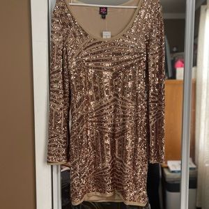 3/4 sleeve sequin daisy dress